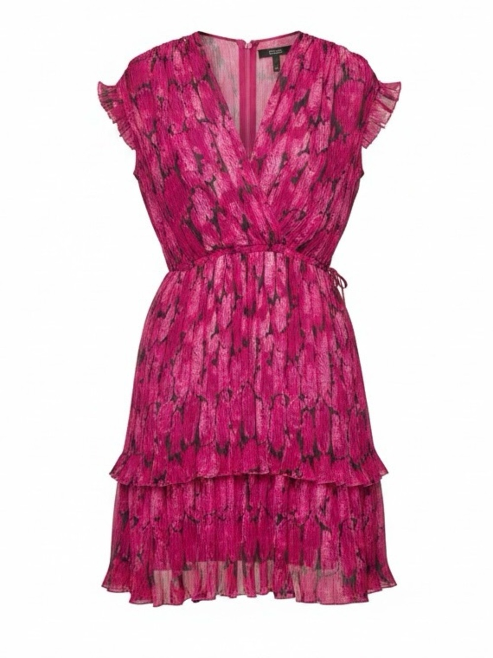 Kenzo Paris Peonie Crepe Tiered Flare Dress Size Medium - Picture 1 of 12